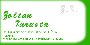 zoltan kurusta business card